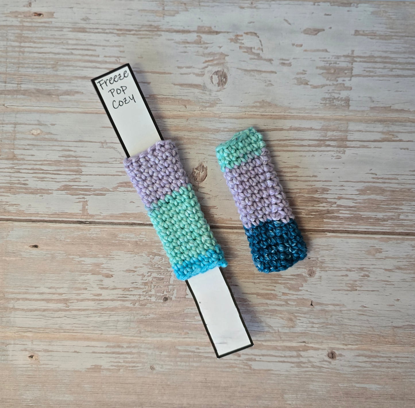 Freeze Pop Cozy, crochet, handmade