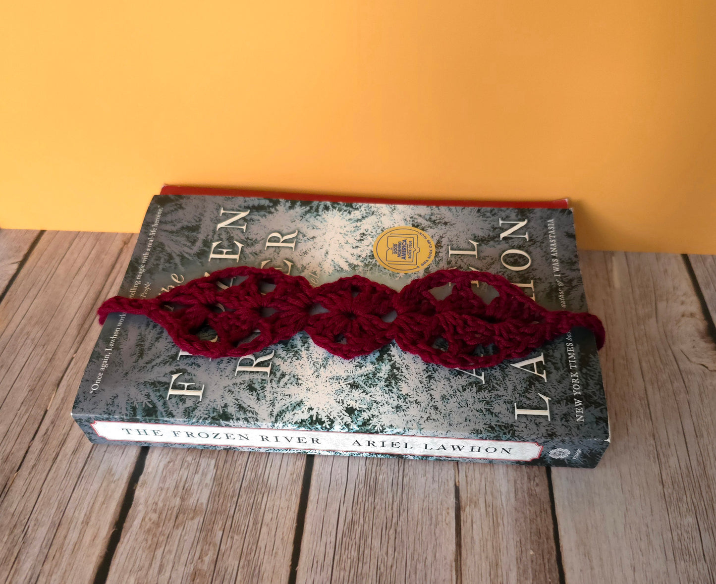 Crochet Bookmark, granny square, leaf, handmade